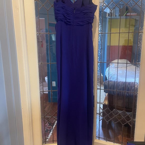 Beaded deep purple evening gown - Picture 5 of 6